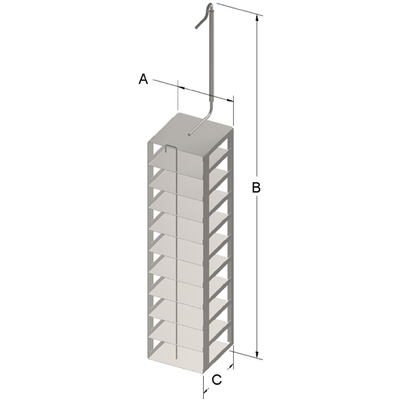CB600-10-2P Cryosystem 6000 Rack, 10-Shelf, for 2-Inch High Boxes
