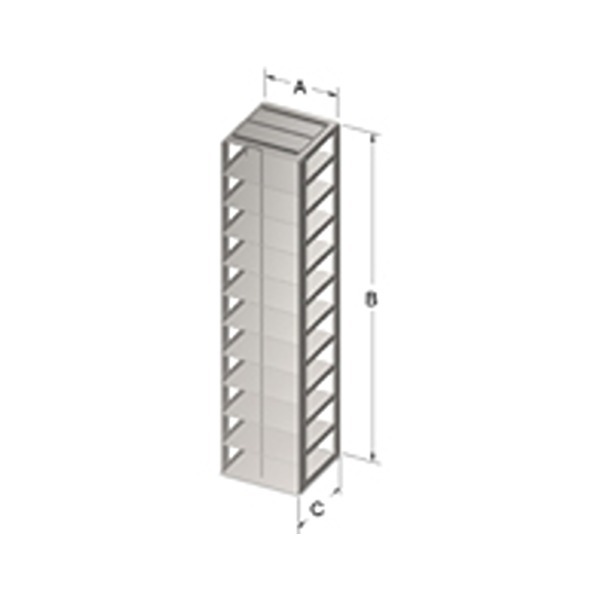 1203PLR-O 11-Shelf 2-Inch Box Liquid Nitrogen Freezer Rack