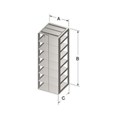 1207PLR-O 7-Shelf 2-Inch Box Liquid Nitrogen Freezer Rack