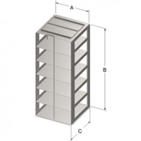 1208PLR-O 6-Shelf 2-Inch Box Liquid Nitrogen Freezer Rack