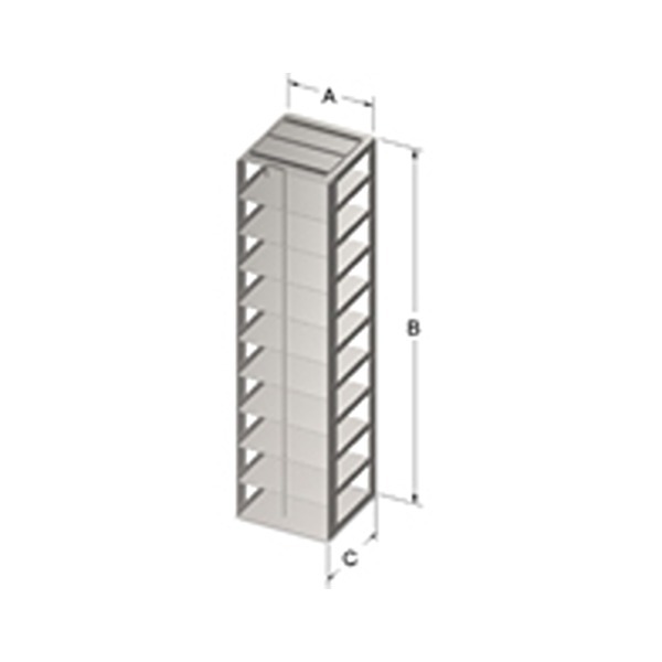 1204PLR-O 10-Shelf 2-Inch Box Liquid Nitrogen Freezer Rack