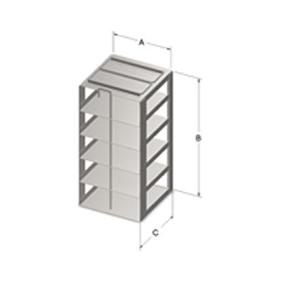 1209PLR-O 5-Shelf 2-Inch Box Liquid Nitrogen Freezer Rack