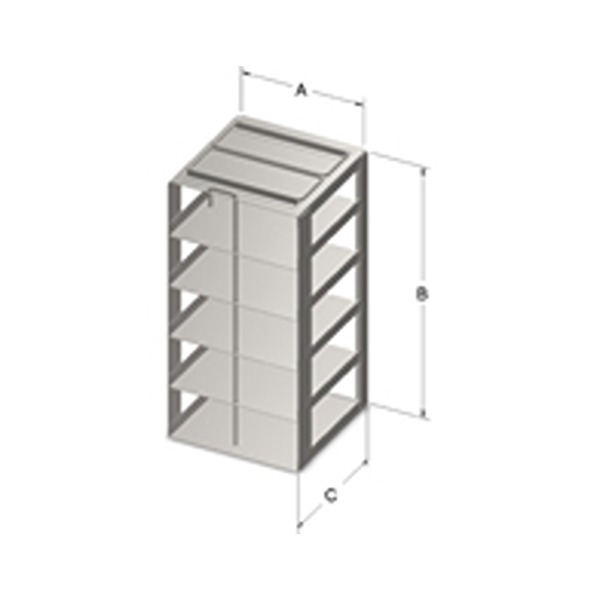 5-Shelf 2-Inch Box Liquid Nitrogen Freezer Rack