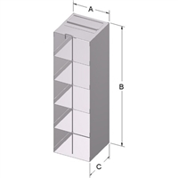 1220APLR 5-Shelf 3.75-Inch Box Liquid Nitrogen Freezer Rack