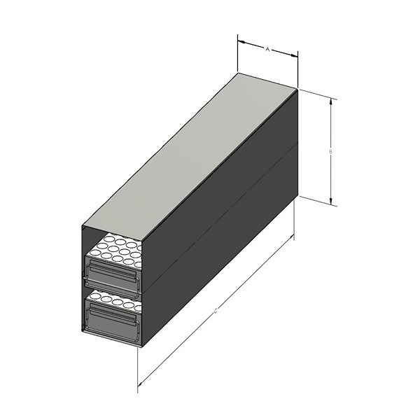 Upright Freezer 2-Drawer Rack for 15 mL Tubes