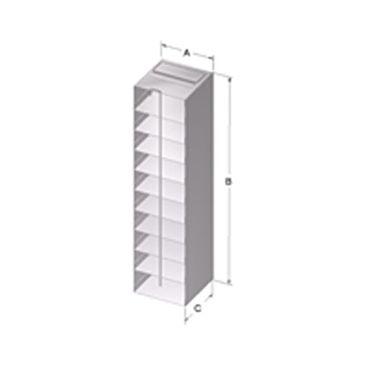 1204APLR 10-Shelf 2-Inch Box Liquid Nitrogen Freezer Rack