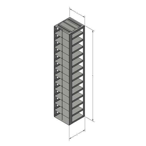 1201PLR-O 13-Shelf 2-Inch Box Liquid Nitrogen Freezer Rack