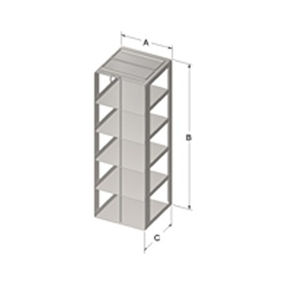 1216PLR-O 5-Shelf 3-Inch Box Liquid Nitrogen Freezer Rack