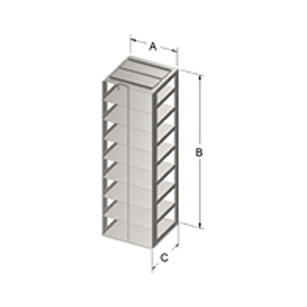 1206PLR-O 8-Shelf 3-Inch Box Liquid Nitrogen Freezer Rack